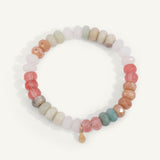 Orange Green White and Pink Golden Hour Gemstone Bead Bracelet - 8MM