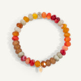 Orange Yellow Brown and Green Golden Hour Gemstone Bead Bracelet - 8MM
