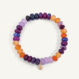 Orange and Purple Golden Hour Gemstone Bead Bracelet - 8MM