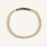 Tourmaline October Birthstone Bar Bead Bracelet - 4MM