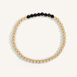 Black Spinel Bar Bead Bracelet - 4MM