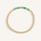 Emerald May Birthstone Bar Bead Bracelet - 4MM