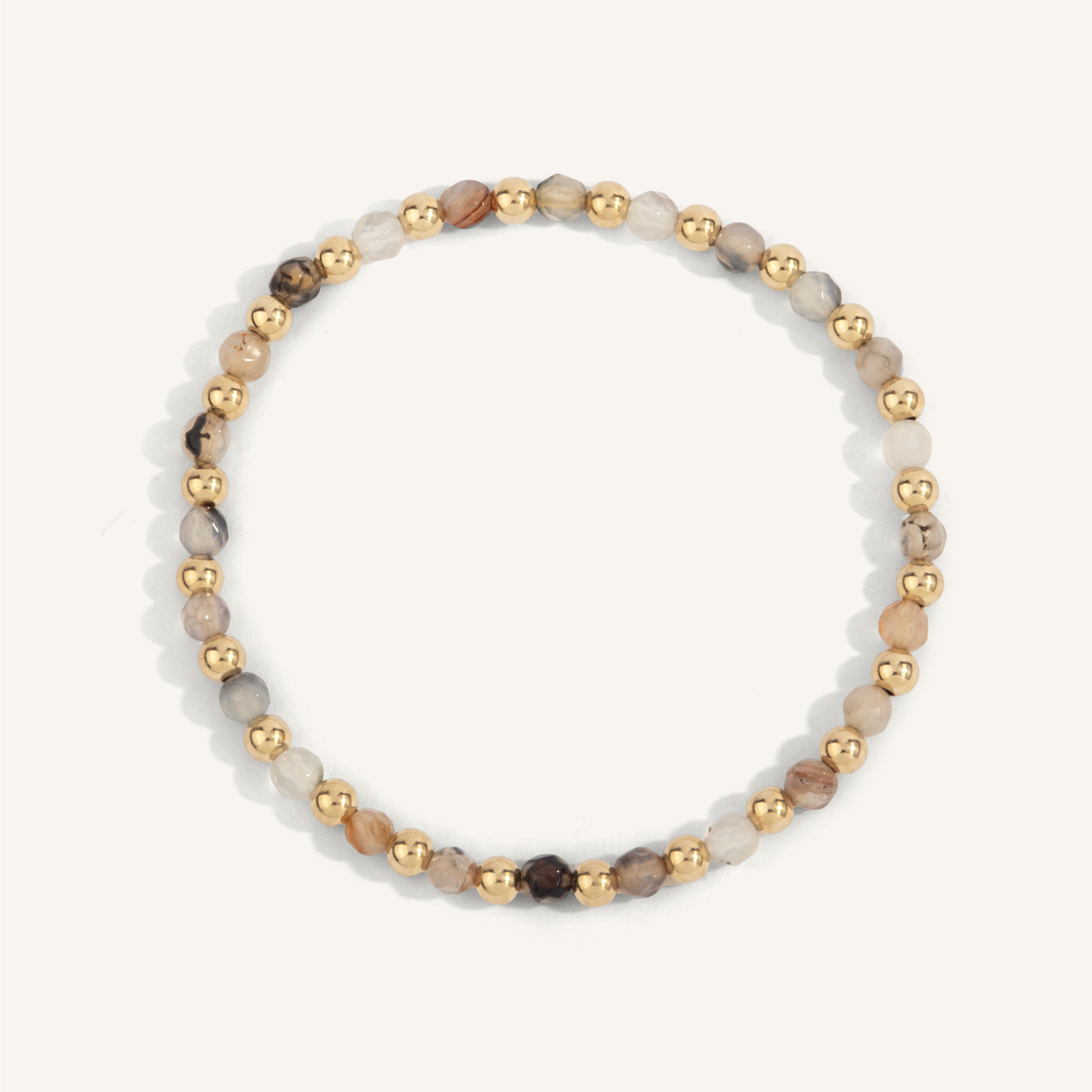 Fire Agate & 14kt Gold Filled Harmony Gemstone Bead Bracelet - 4MM