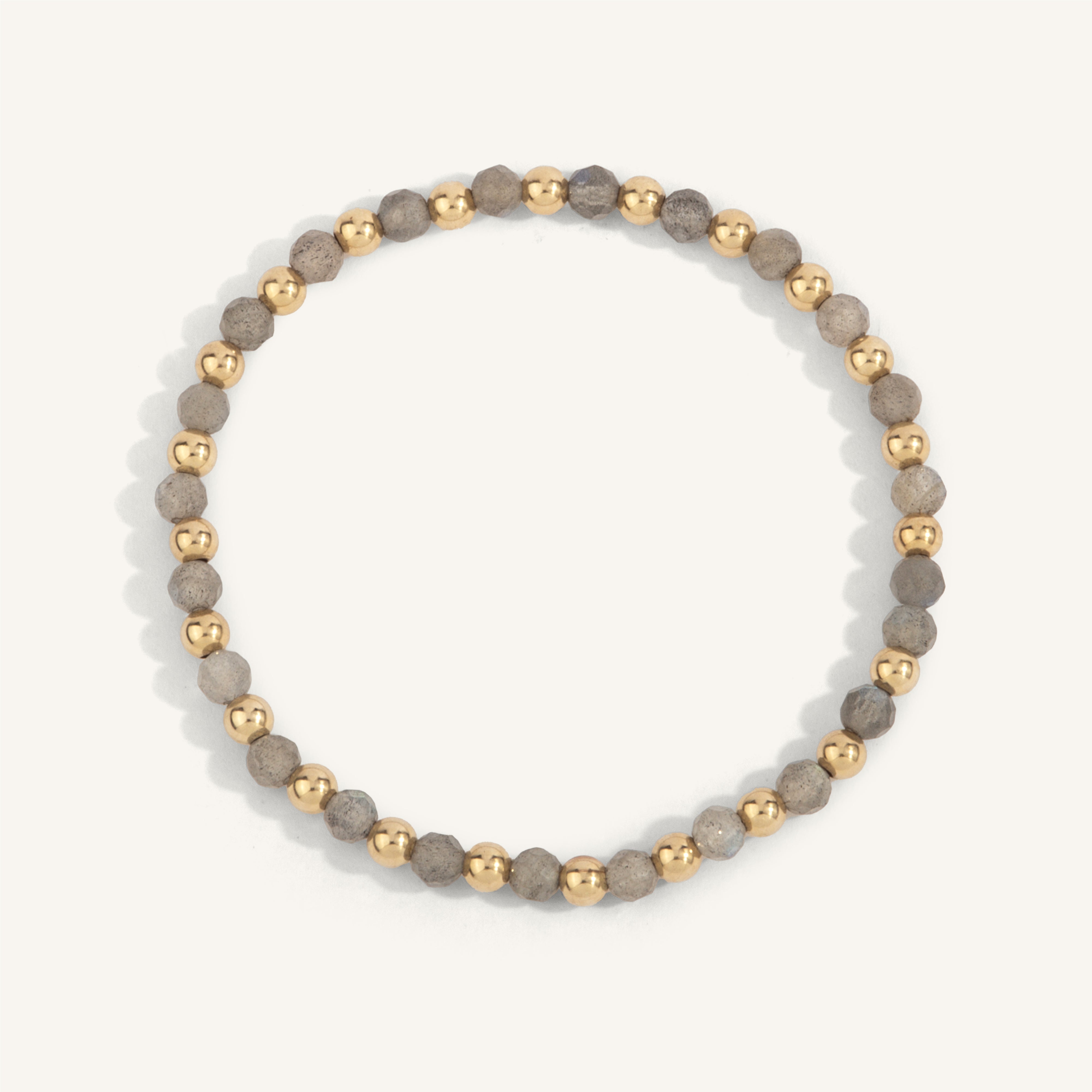 Labradorite & 14kt Gold Filled Harmony Gemstone Bead Bracelet - 4MM