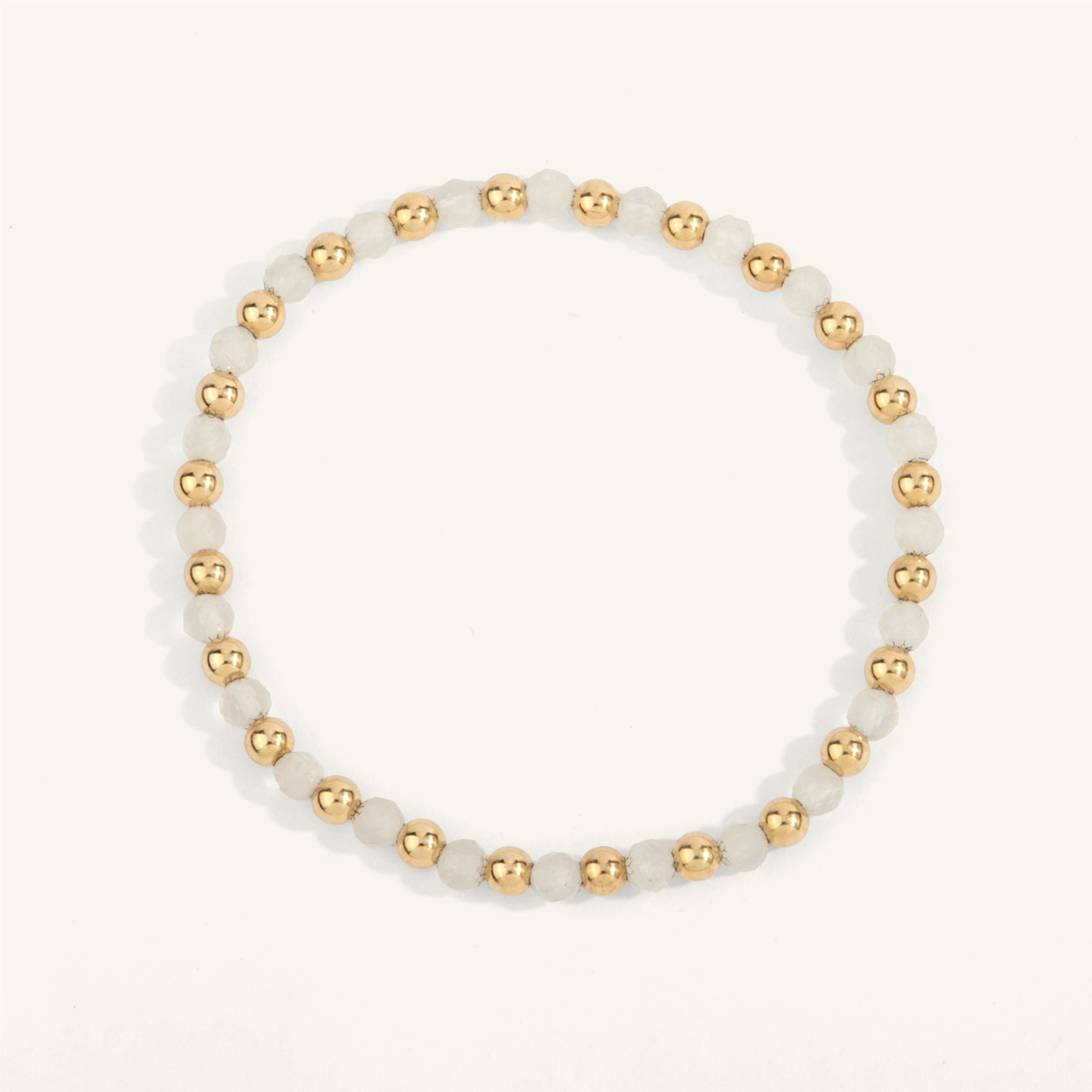 Moonstone & 14kt Gold Filled Harmony Gemstone Bead Bracelet - 4MM