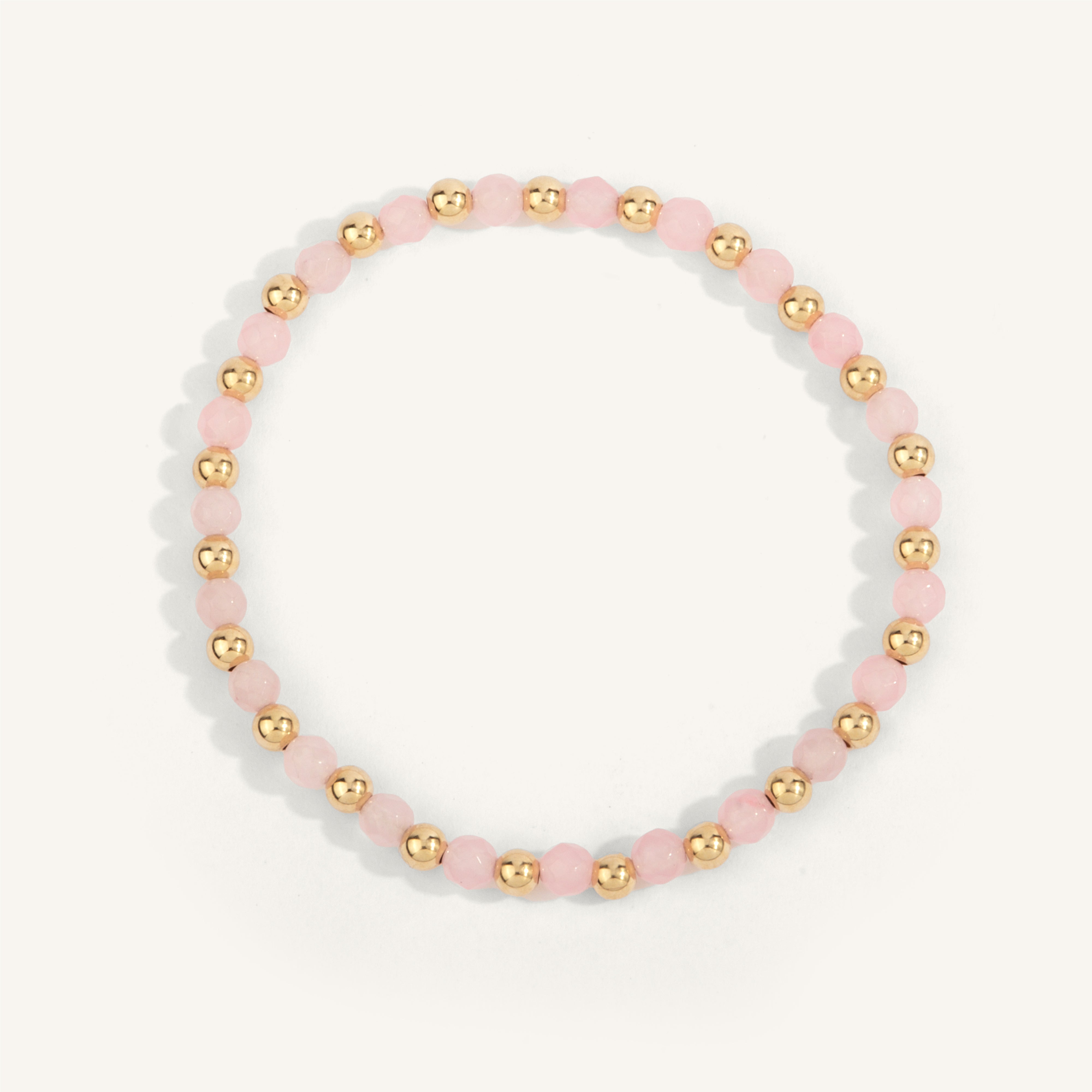 Rose Quartz & 14kt Gold Filled Harmony Gemstone Bead Bracelet - 4MM
