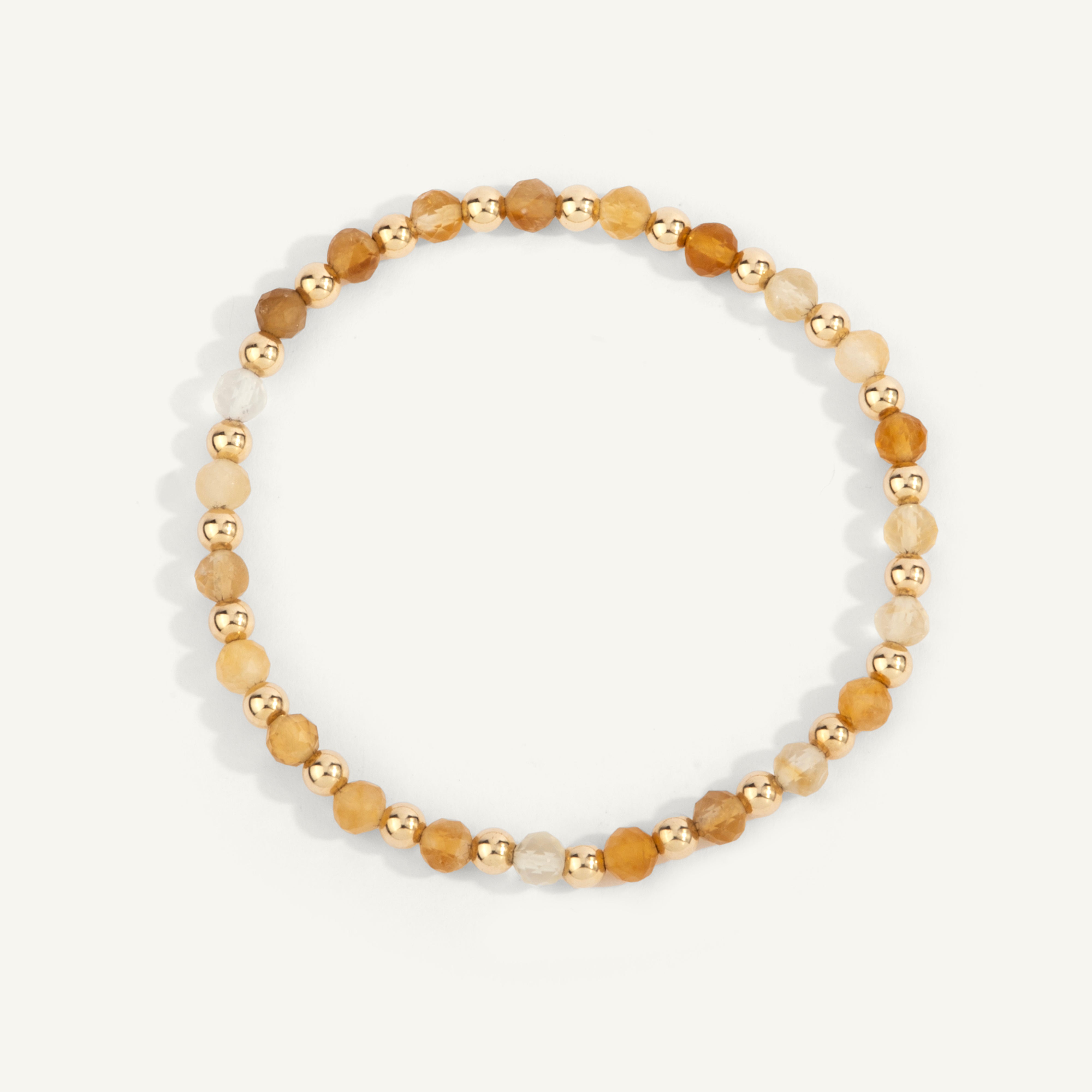 Citrine & 14kt Gold Filled Harmony Gemstone Bead Bracelet - 4MM