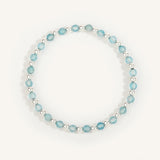 Blue Topaz & Sterling Silver Harmony Gemstone Bead Bracelet - 4MM