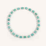 Blue Howlite & Sterling Silver Harmony Gemstone Bead Bracelet - 4MM