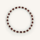 Garnet & Sterling Silver Harmony Gemstone Bead Bracelet - 4MM