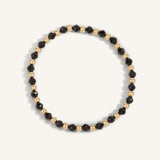 Black Spinel & 14kt Gold Filled Harmony Gemstone Bead Bracelet - 4MM