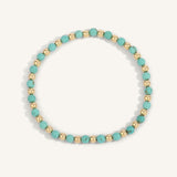 Blue Howlite & 14kt Gold Filled Harmony Gemstone Bead Bracelet - 4MM