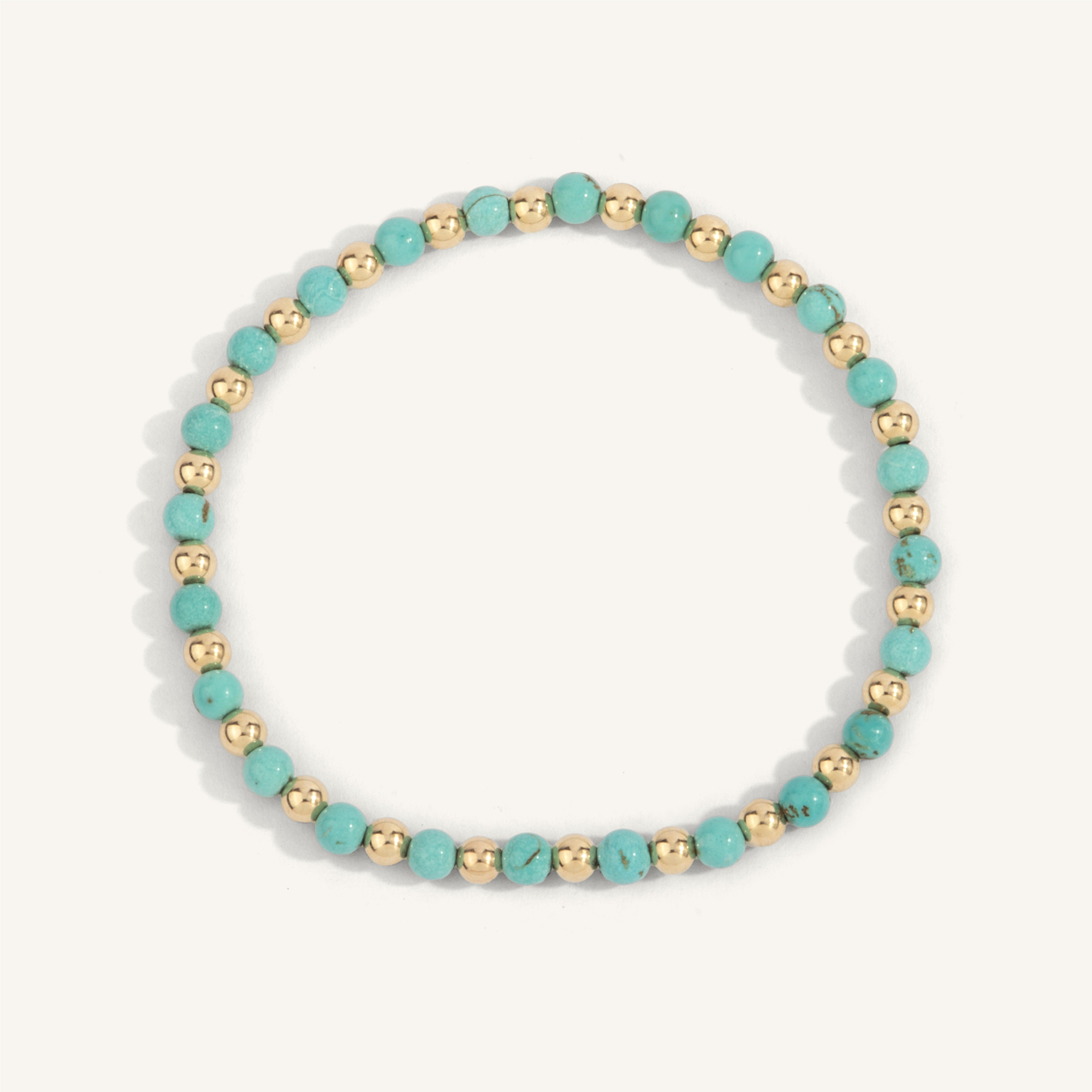 Blue Howlite & 14kt Gold Filled Harmony Gemstone Bead Bracelet - 4MM