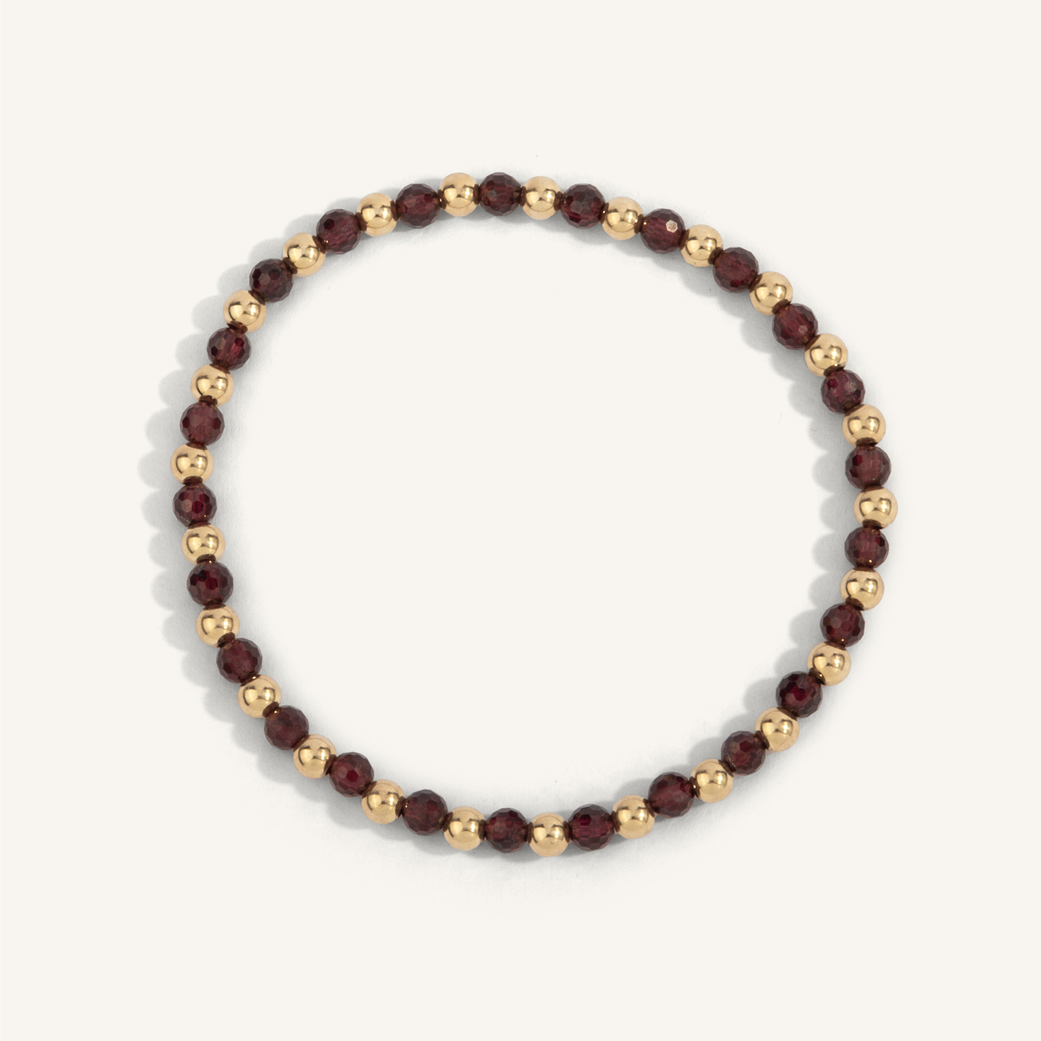 Garnet & 14kt Gold Filled Harmony Gemstone Bead Bracelet - 4MM