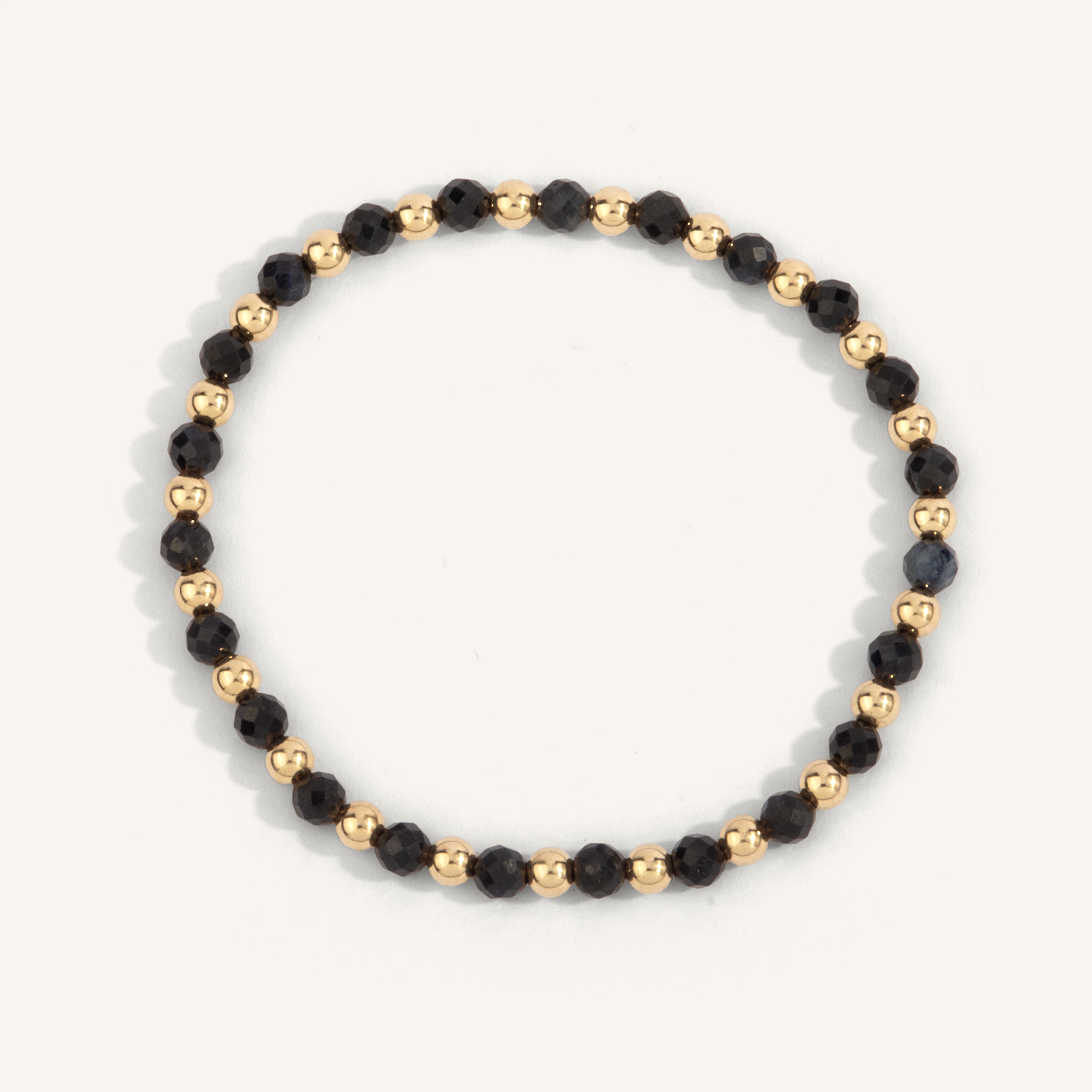 Sapphire & 14kt Gold Filled Harmony Gemstone Bead Bracelet - 4MM