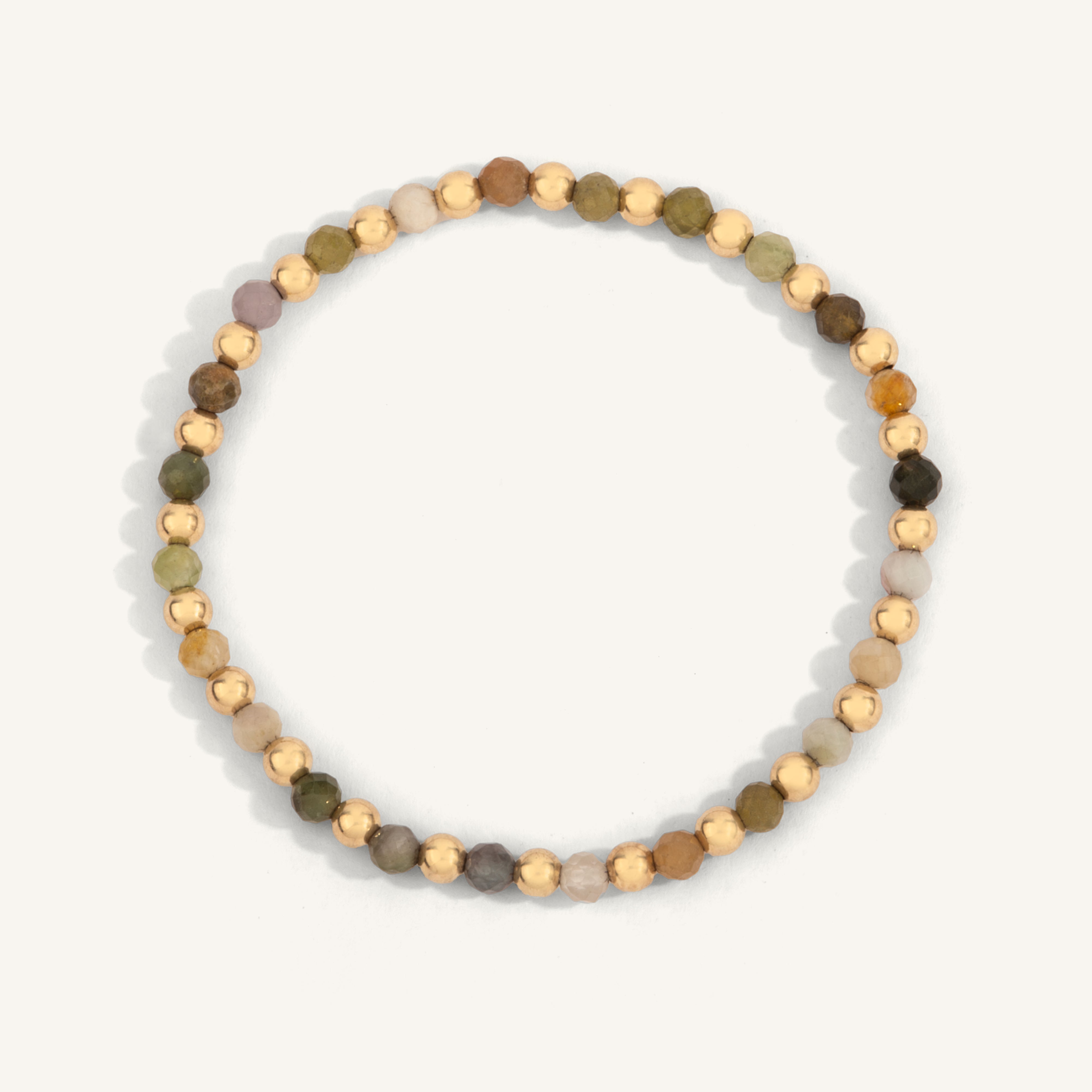 Tourmaline & 14kt Gold Filled Harmony Gemstone Bead Bracelet - 4MM