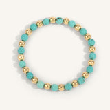 Blue Howlite & 14kt Gold Filled Harmony Gemstone Bead Bracelet - 6MM