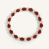Ruby & 14kt Gold Filled Harmony Gemstone Bead Bracelet - 6MM