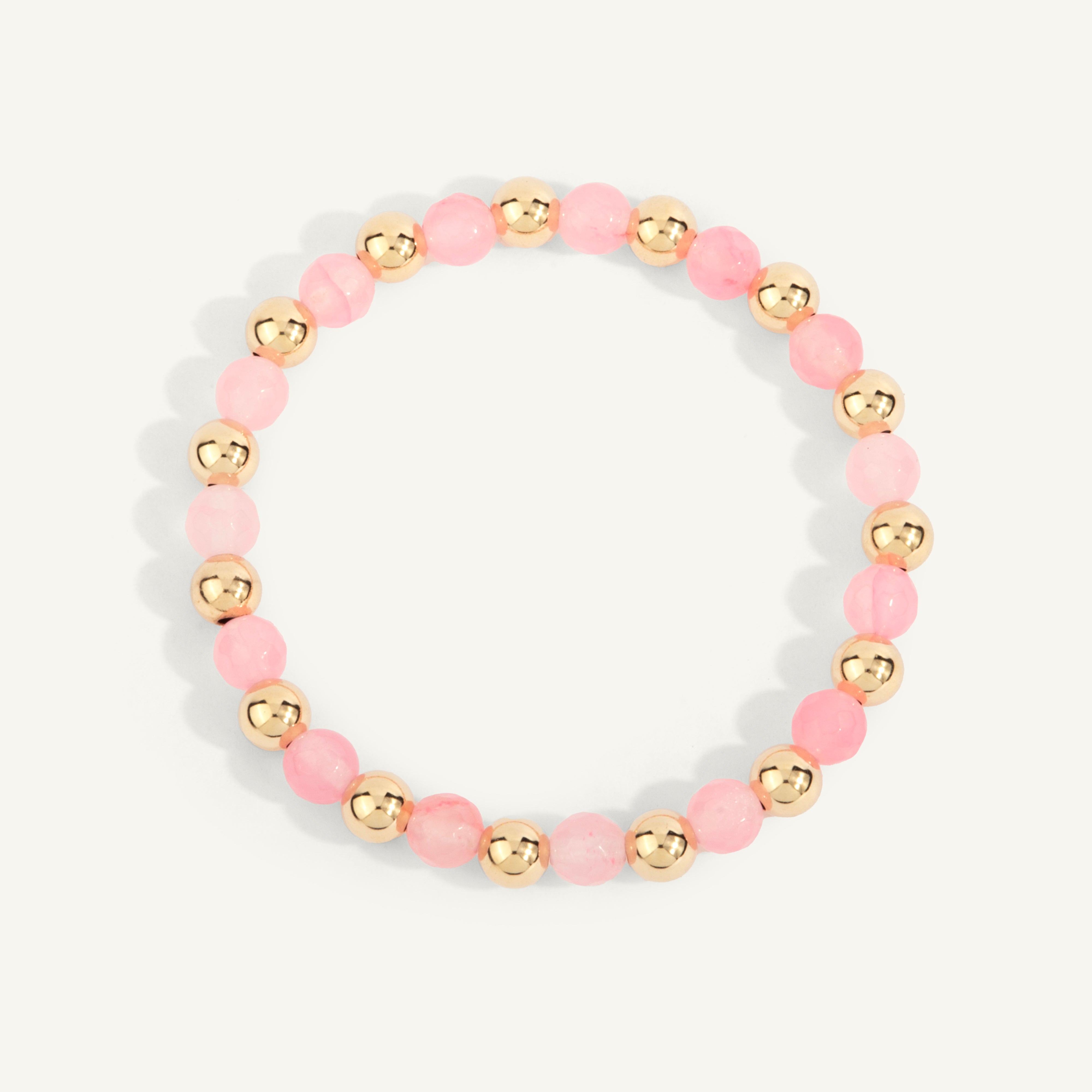 Rose Quartz & 14kt Gold Filled Harmony Gemstone Bead Bracelet - 6MM