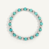 Blue Howlite & Sterling Silver Harmony Gemstone Bead Bracelet - 6MM
