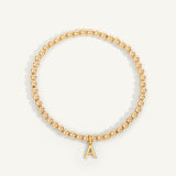 14kt Gold Filled Initial "A" Shine Bright Bead Bracelet - 4MM