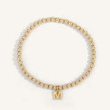 14kt Gold Filled Initial "M" Shine Bright Bead Bracelet - 4MM
