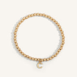 14kt Gold Filled Initial "C" Shine Bright Bead Bracelet - 4MM