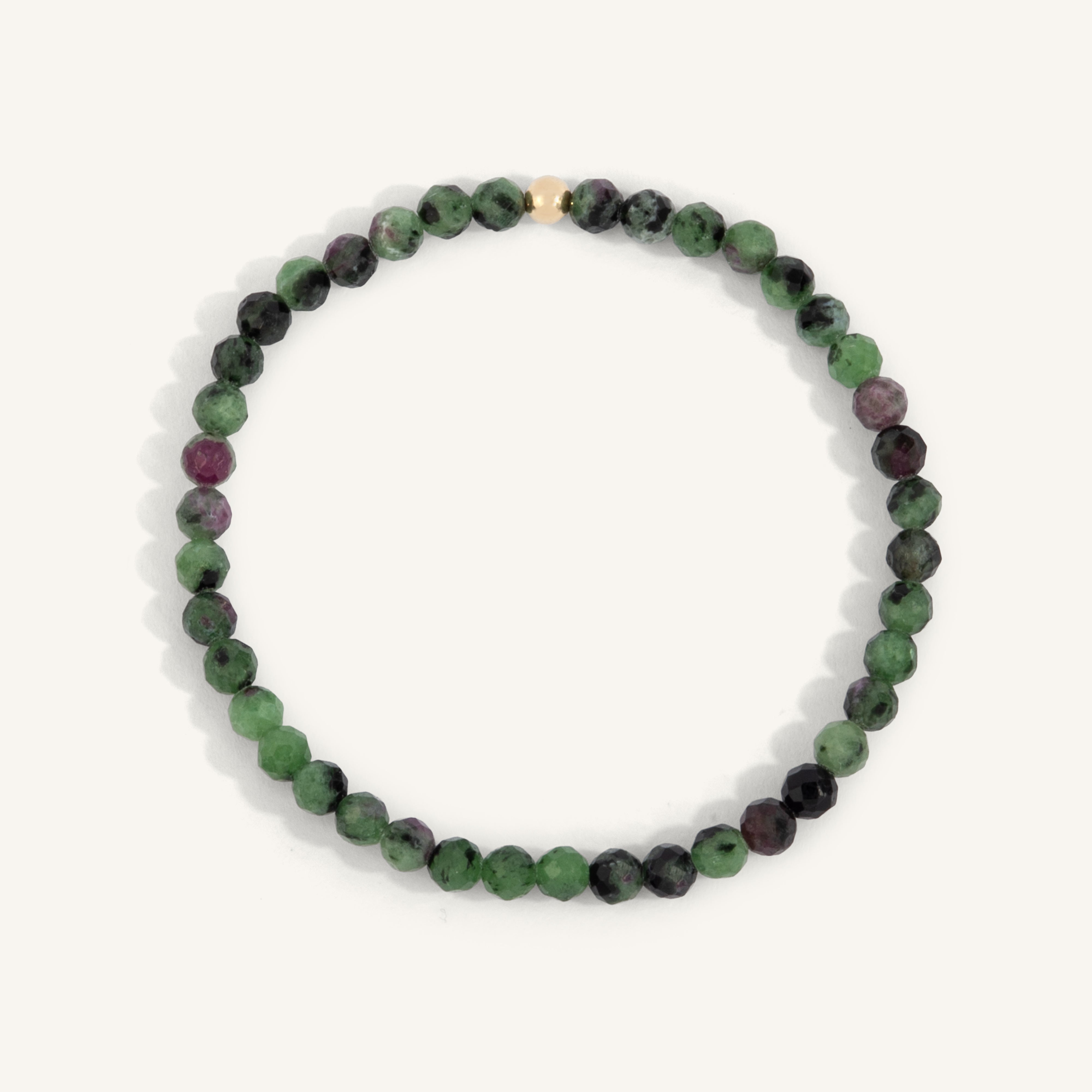 Ruby Fuchsite Gemstone Bead Bracelet - 4MM