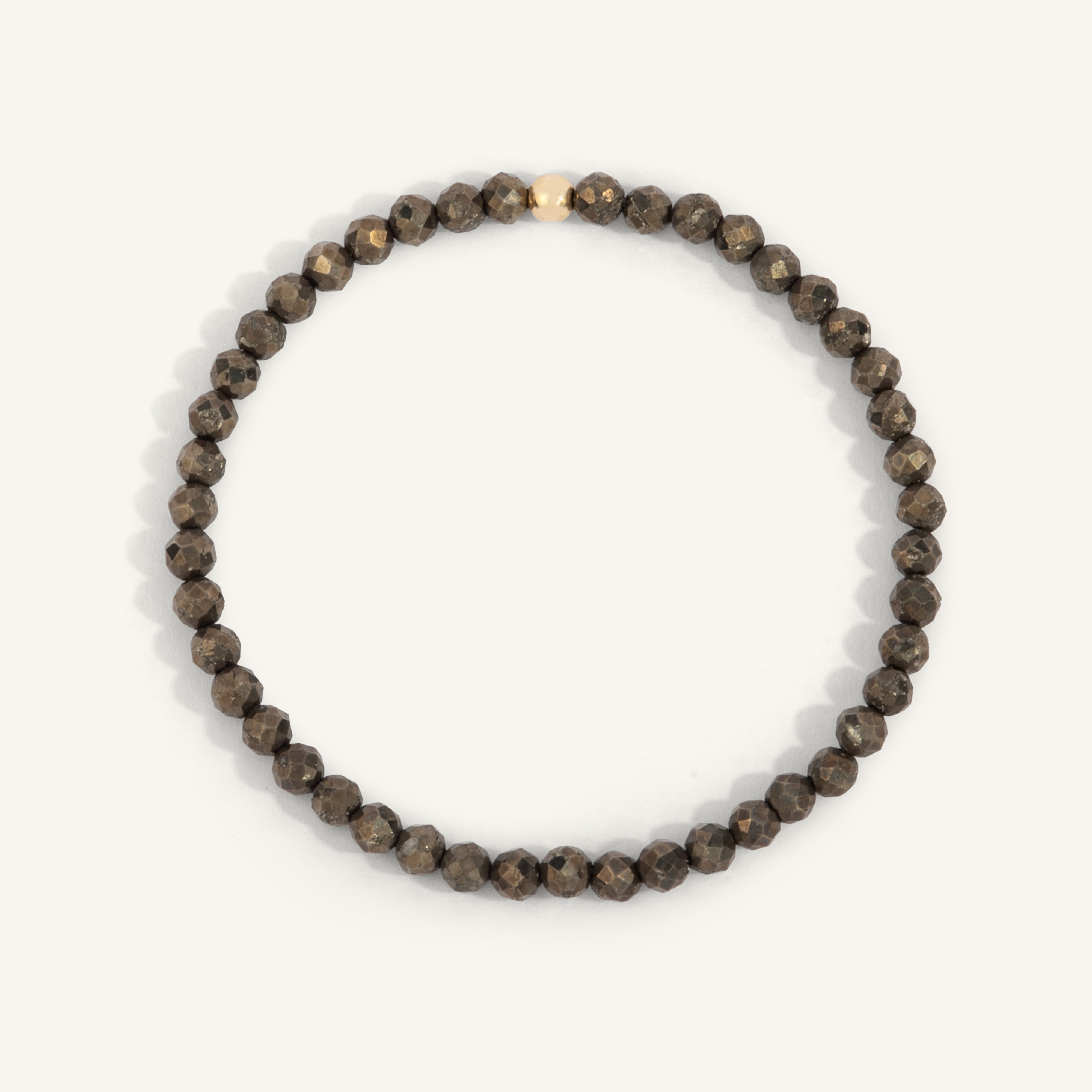Pyrite Gemstone Bead Bracelet - 4MM