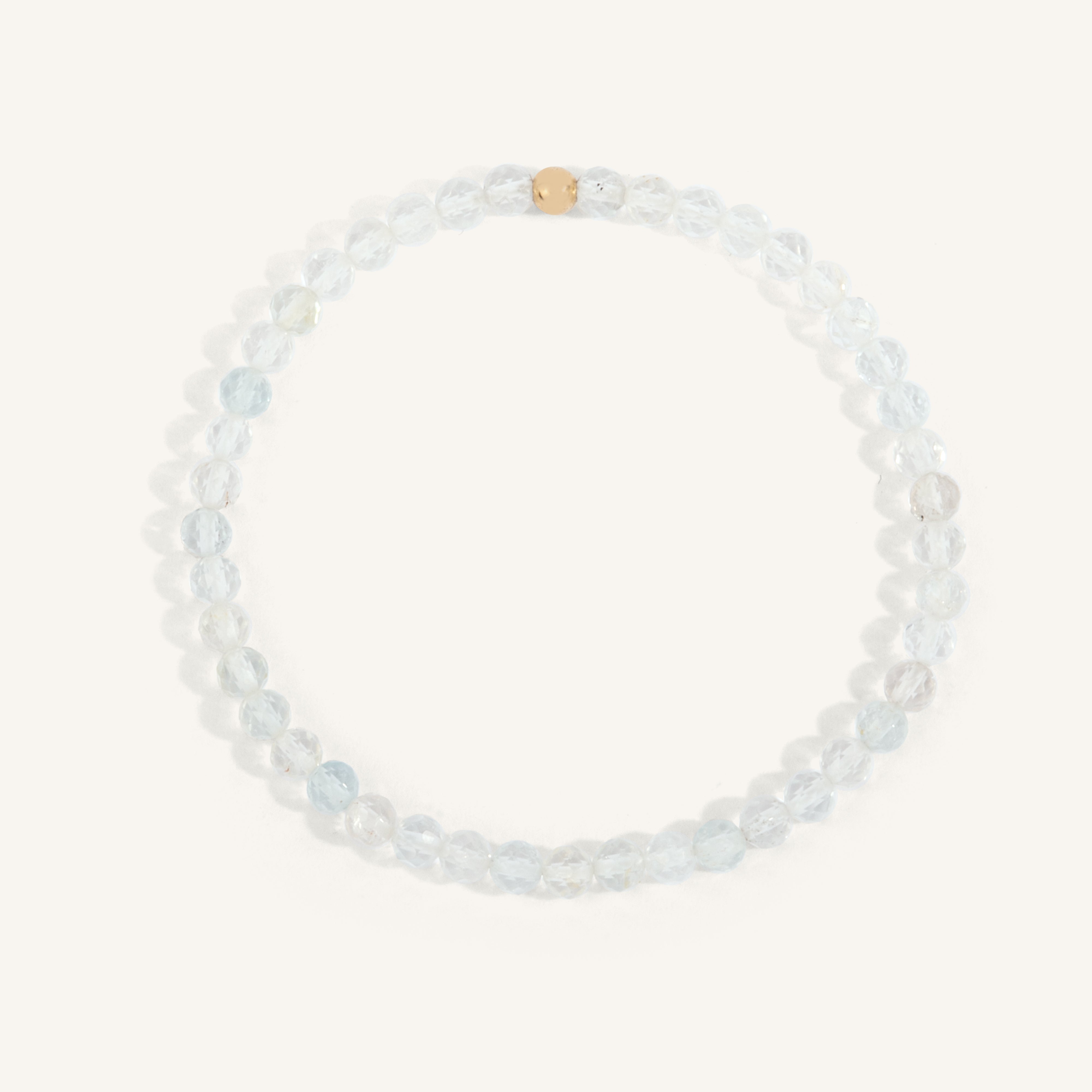 White Topaz Gemstone Bead Bracelet - 4MM