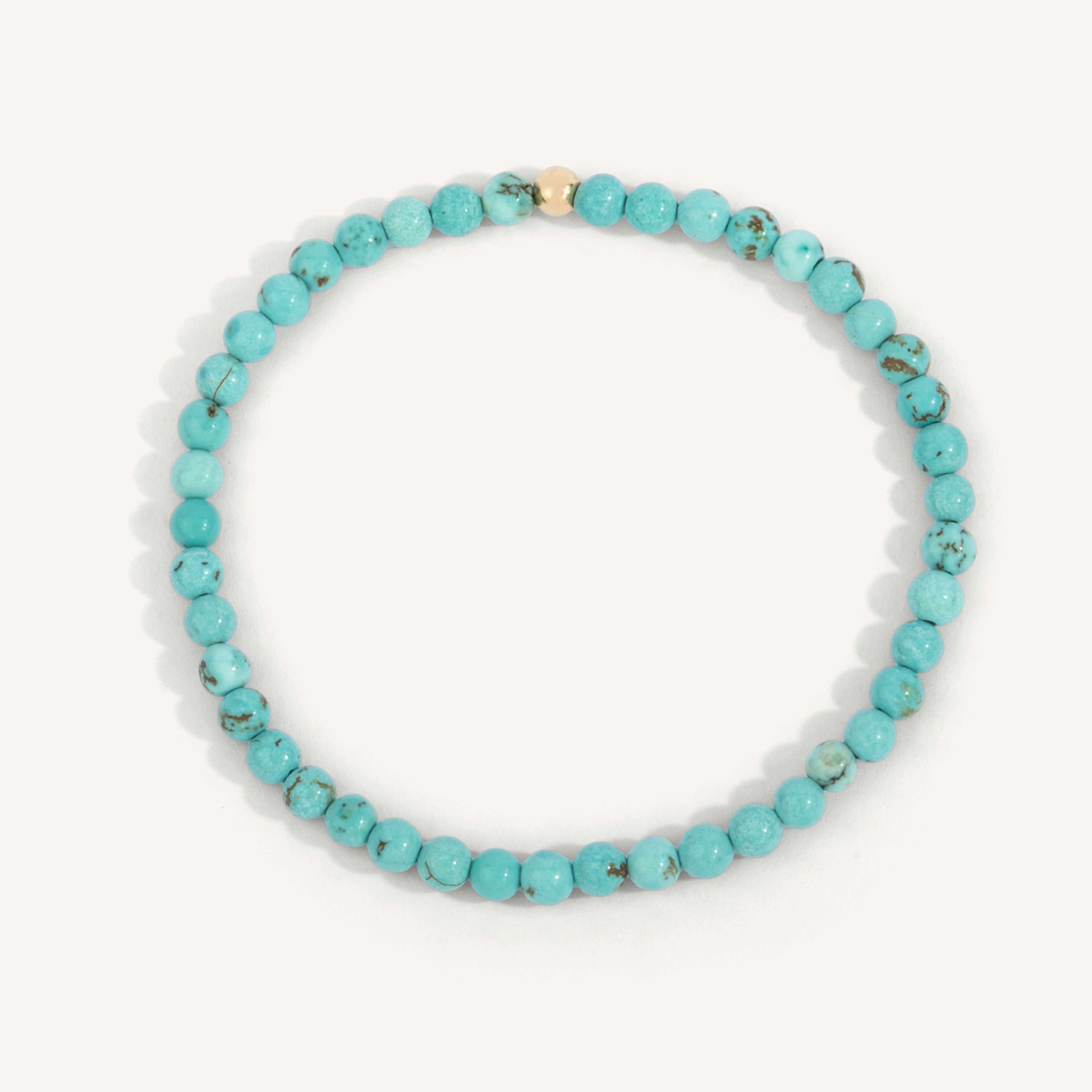 Blue Howlite Gemstone Bead Bracelet - 4MM