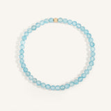 Blue Topaz December Birthstone Bead Bracelet - 4MM