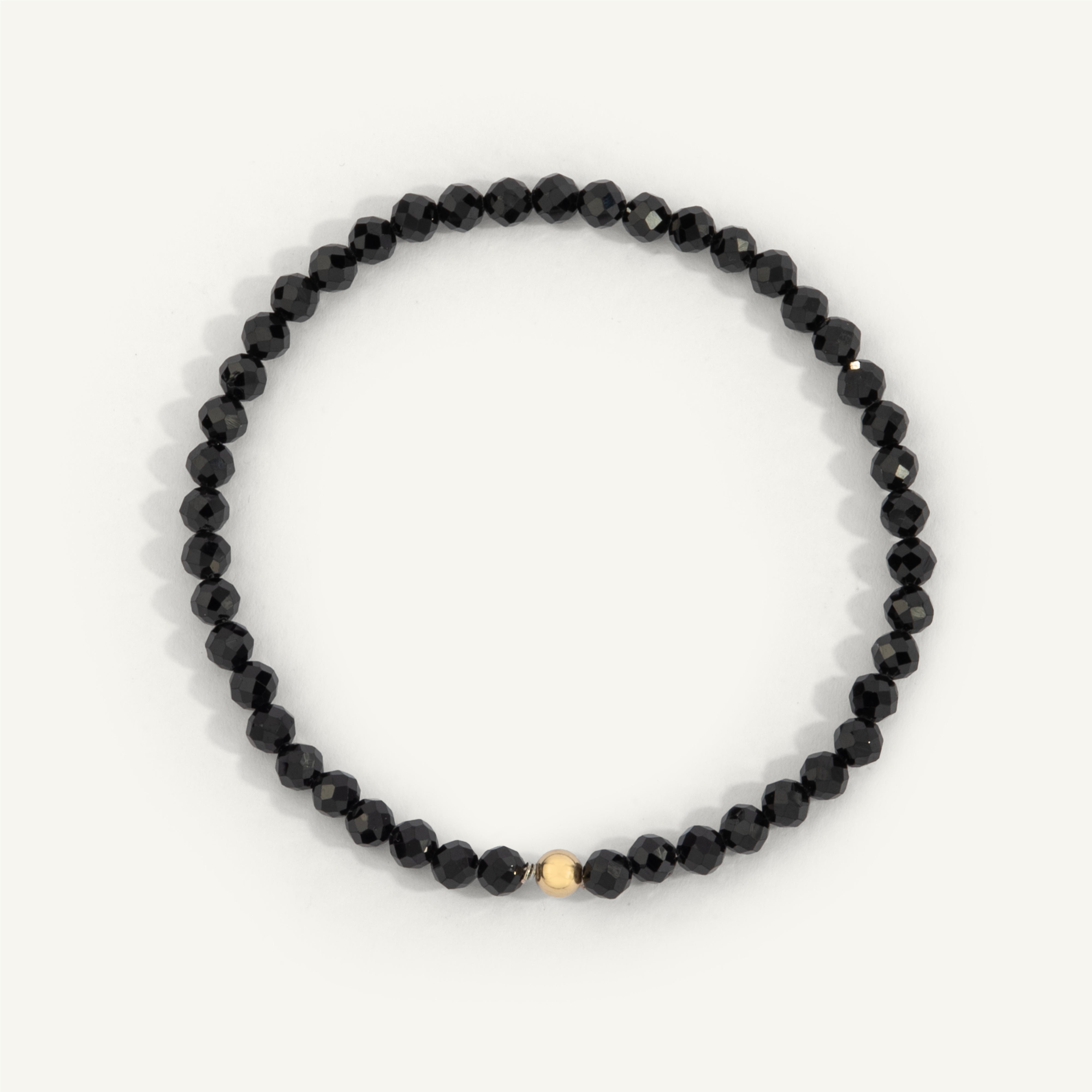 Black Spinel Bead Bracelet - 4MM