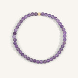 Amethyst February Birthstone Bead Bracelet - 4MM