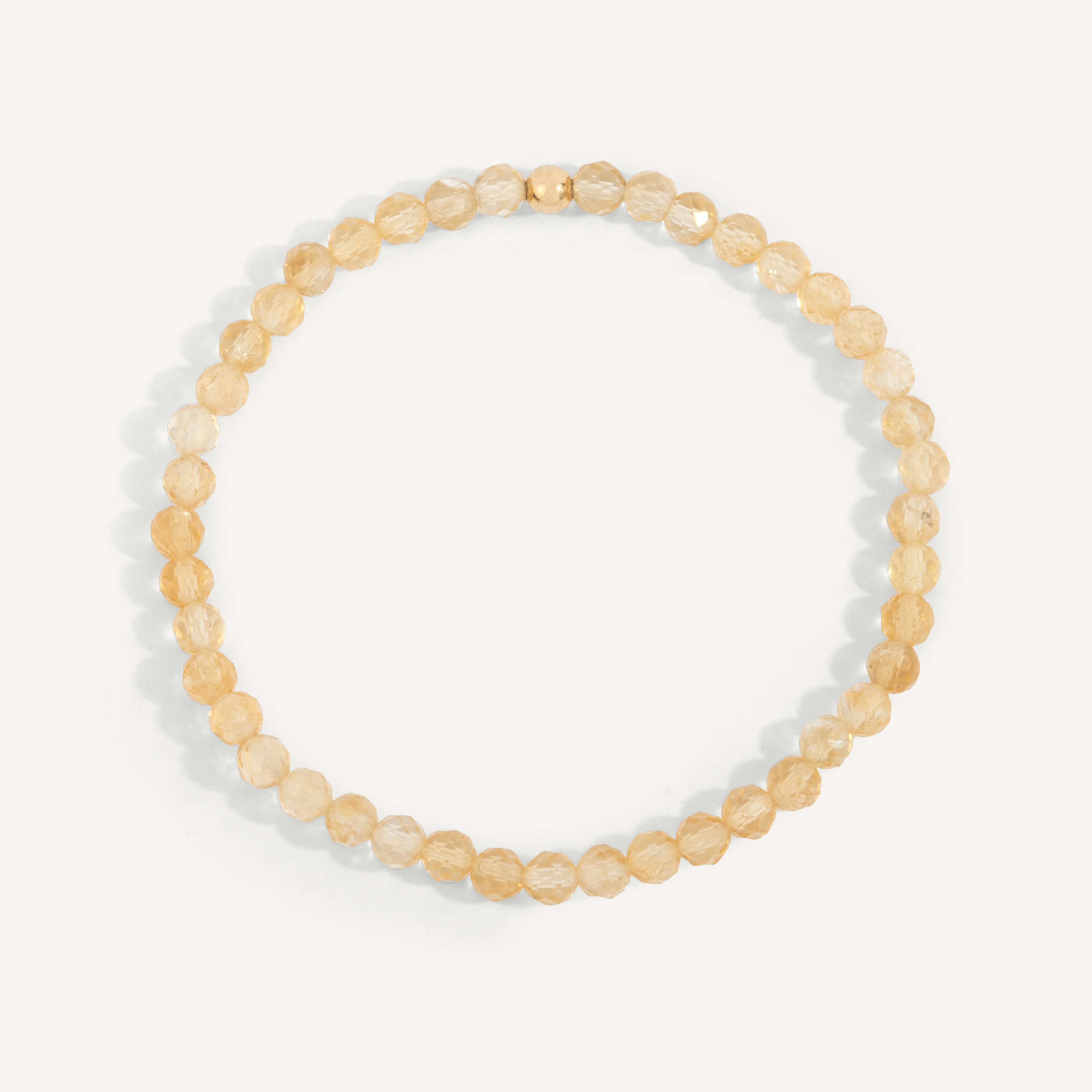 Citrine November Birthstone Bead Bracelet - 4MM