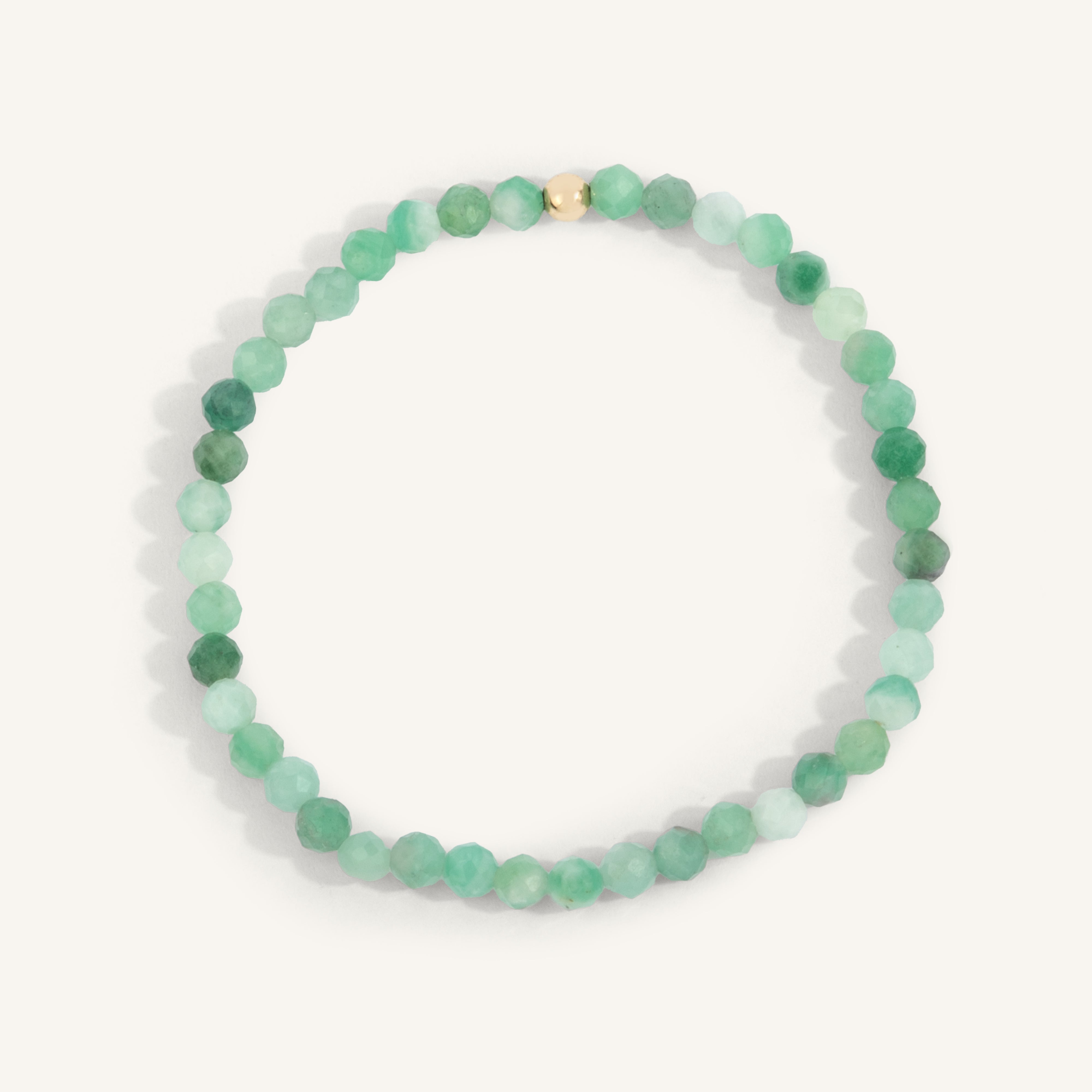 Emerald May Birthstone Bead Bracelet - 4MM