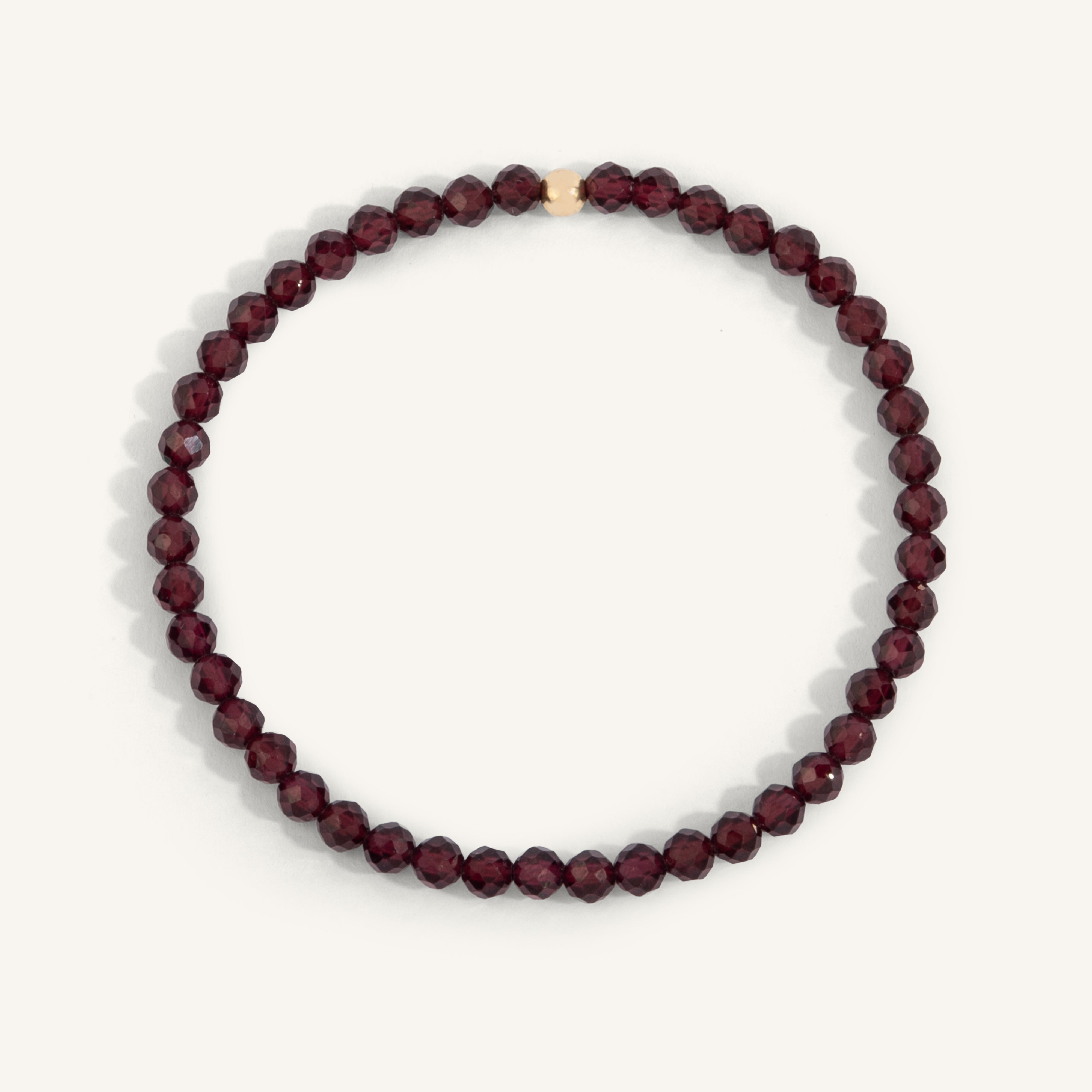 Garnet January Birthstone Bead Bracelet - 4MM