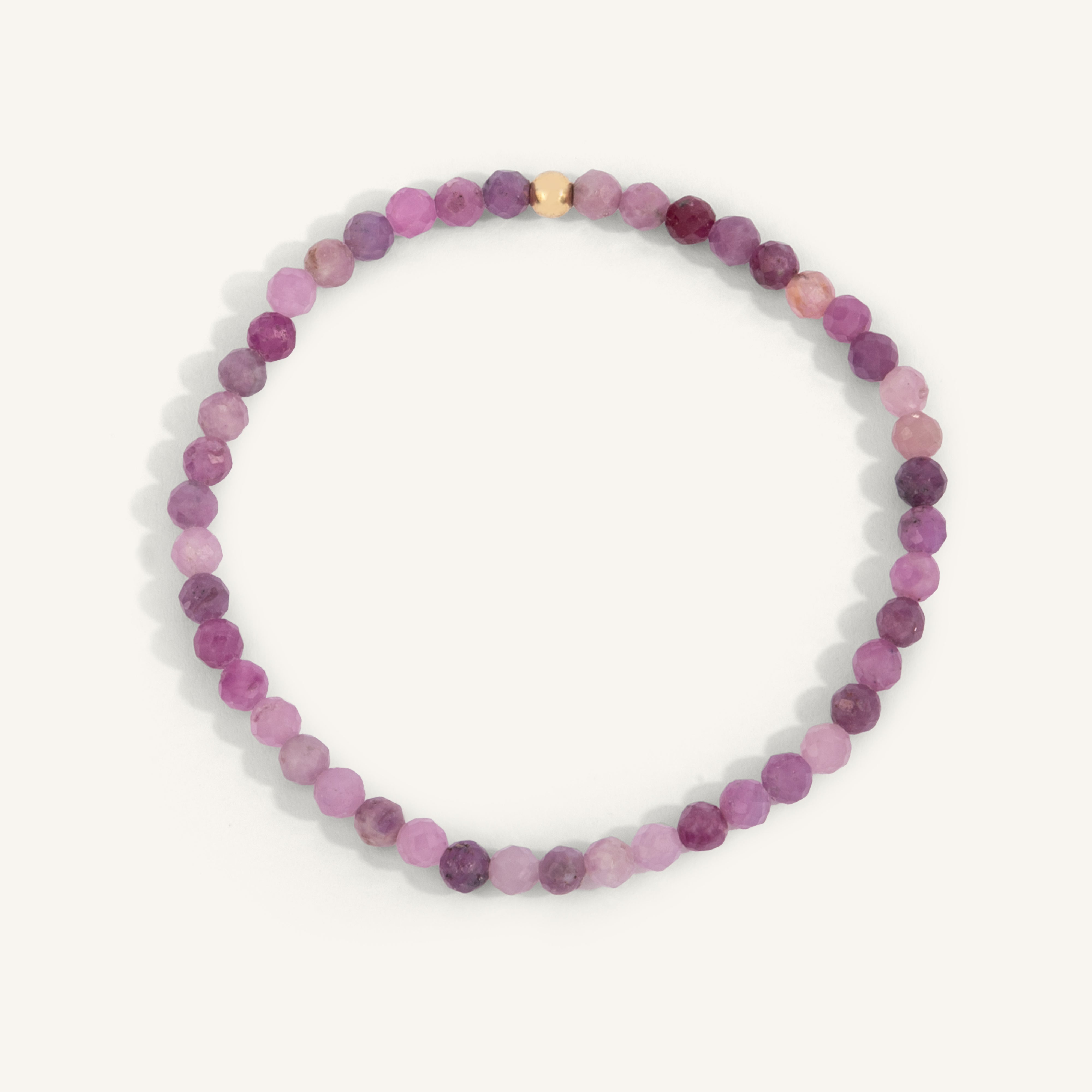 Ruby July Birthstone Bead Bracelet - 4MM