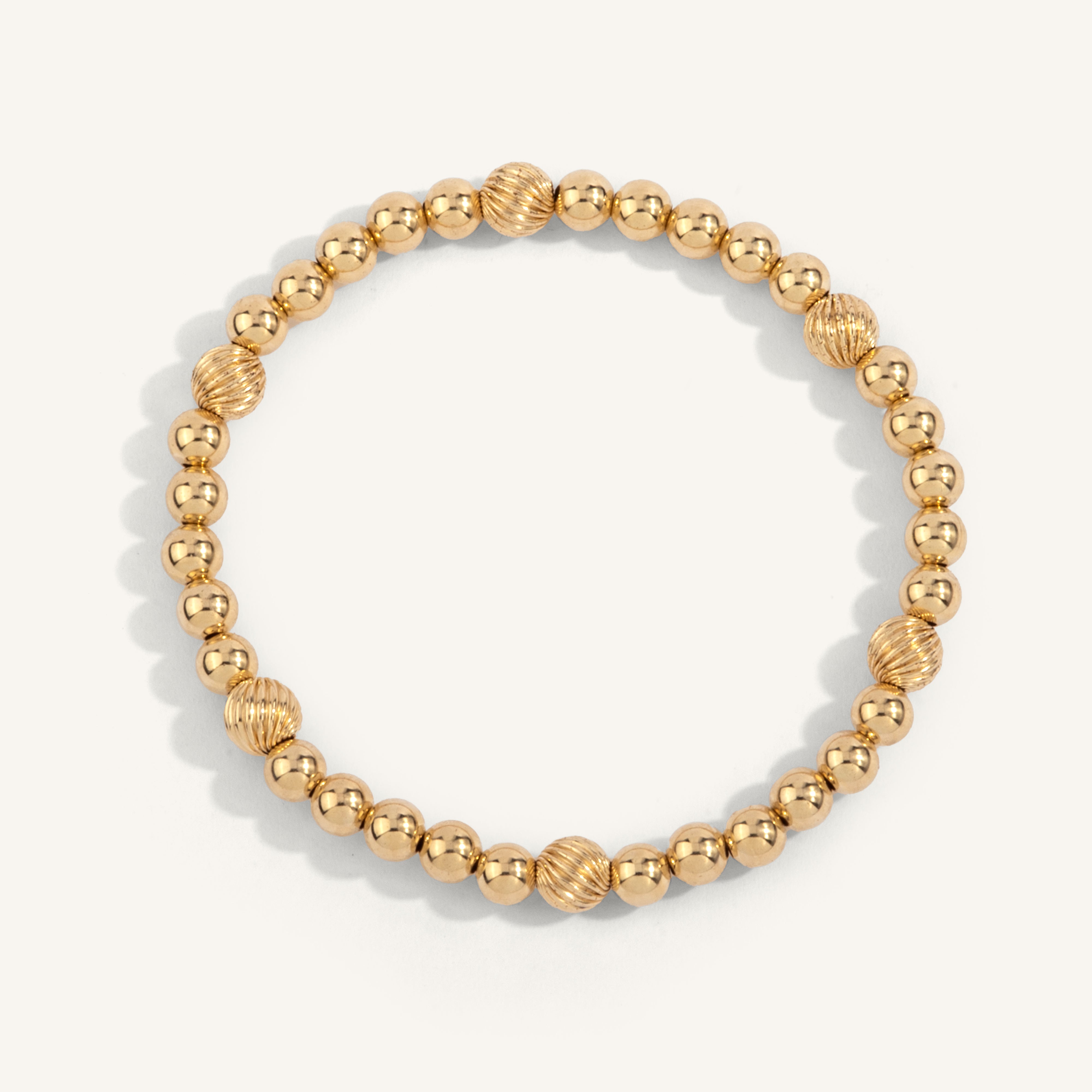 14kt Gold Filled Twisted Shine Bright Remix Bead Bracelet - 5MM & 6MM