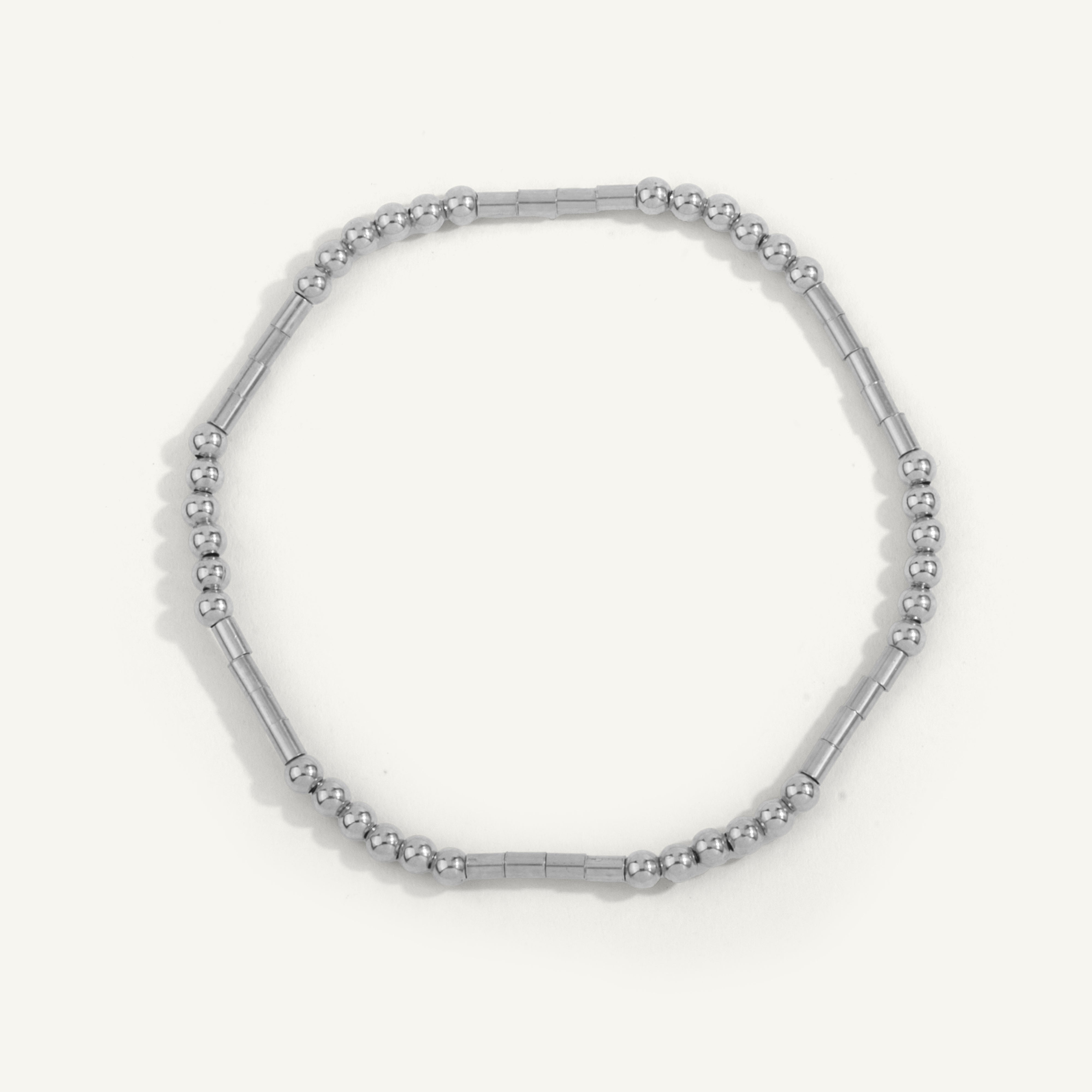 Sterling Silver Tube Shine Bright Remix Bead Bracelet - 3MM