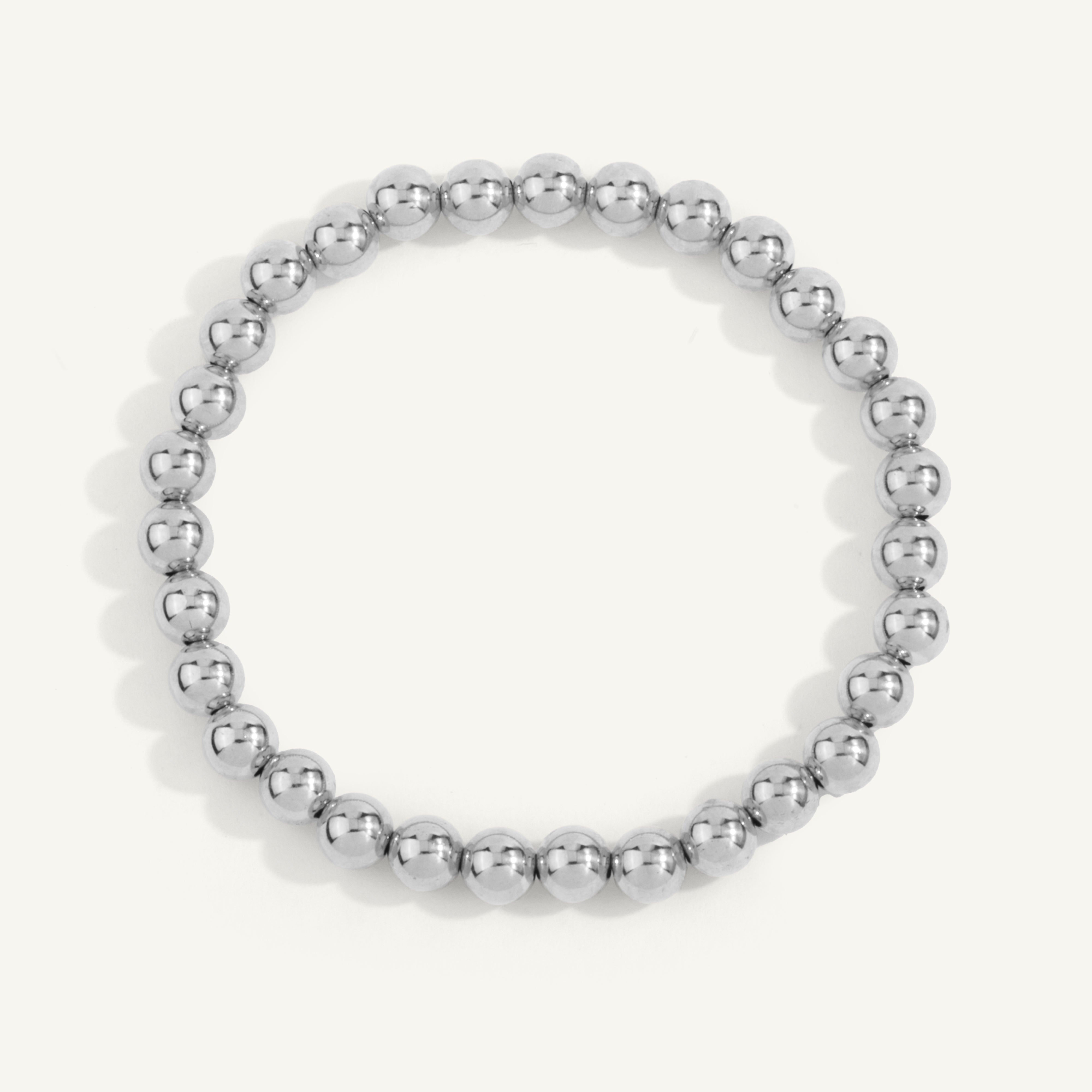 Sterling Silver Shine Bright Bead Bracelet - 6MM