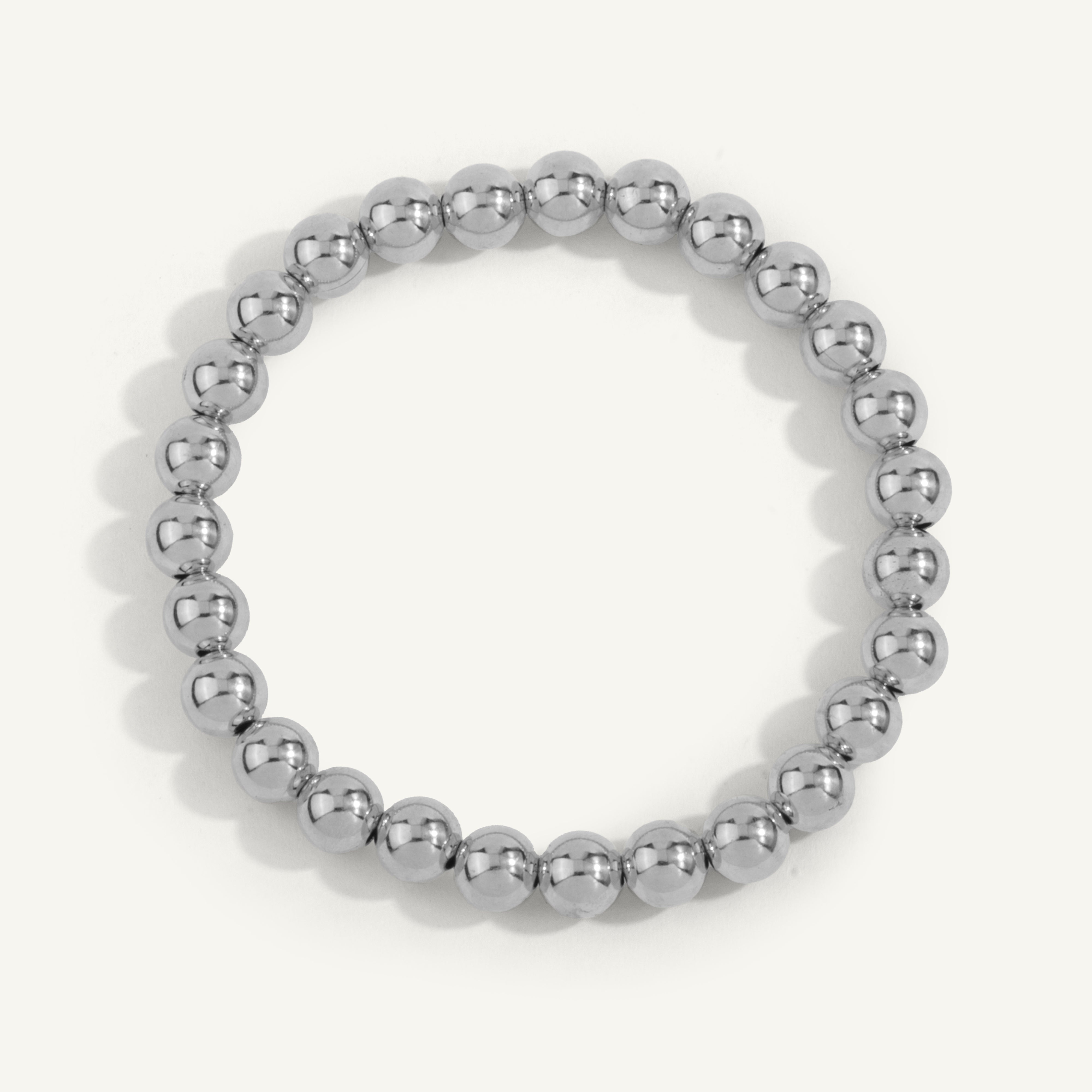 Sterling Silver Shine Bright Bead Bracelet - 7MM