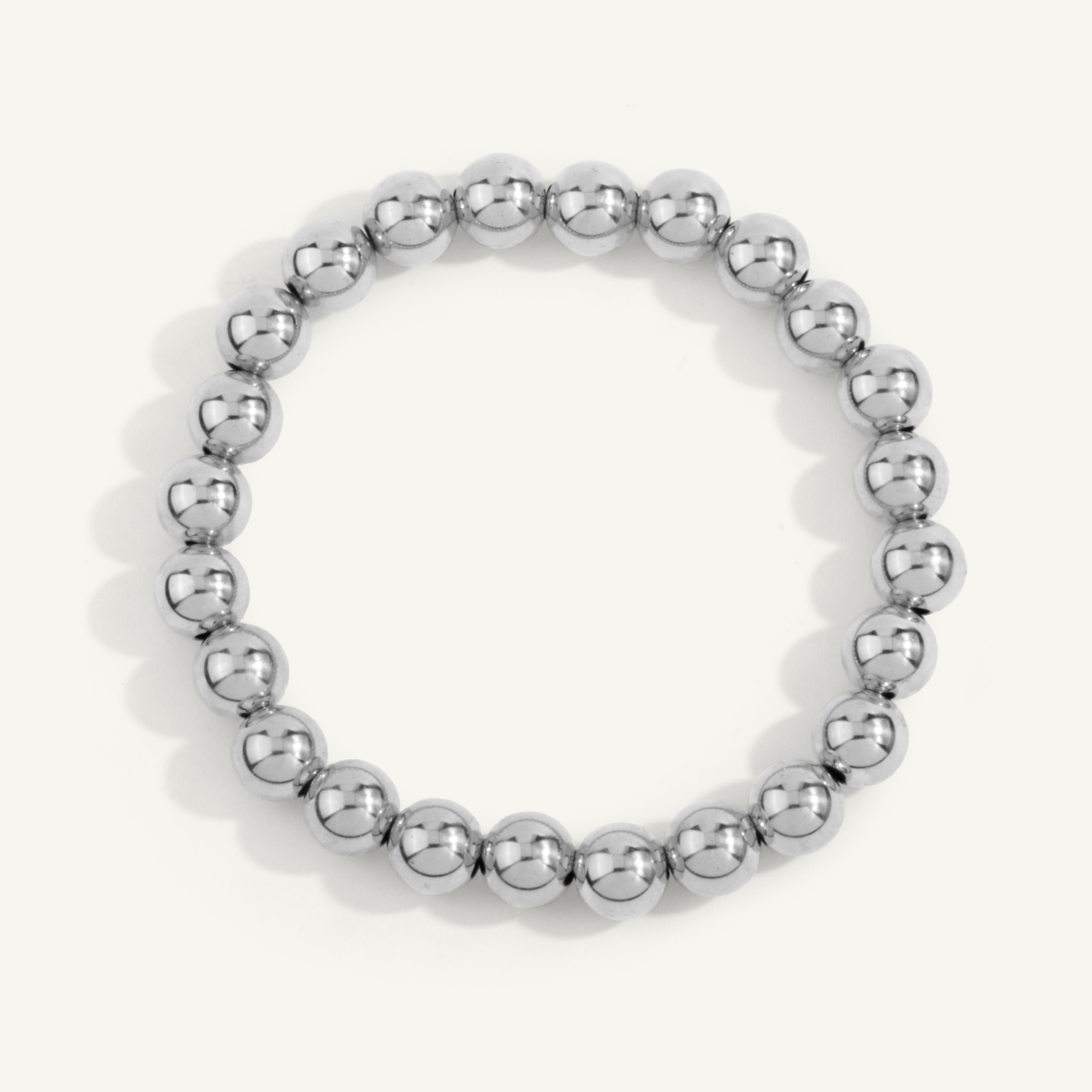 Sterling Silver Shine Bright Bead Bracelet - 8MM