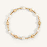 Pearl & 14kt Gold Filled Twisted Shine Bright Remix Bead Bracelet - 3MM & 6MM