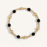 Black Agate & 14kt Gold Filled Twisted Shine Bright Remix Bead Bracelet - 3MM & 6MM