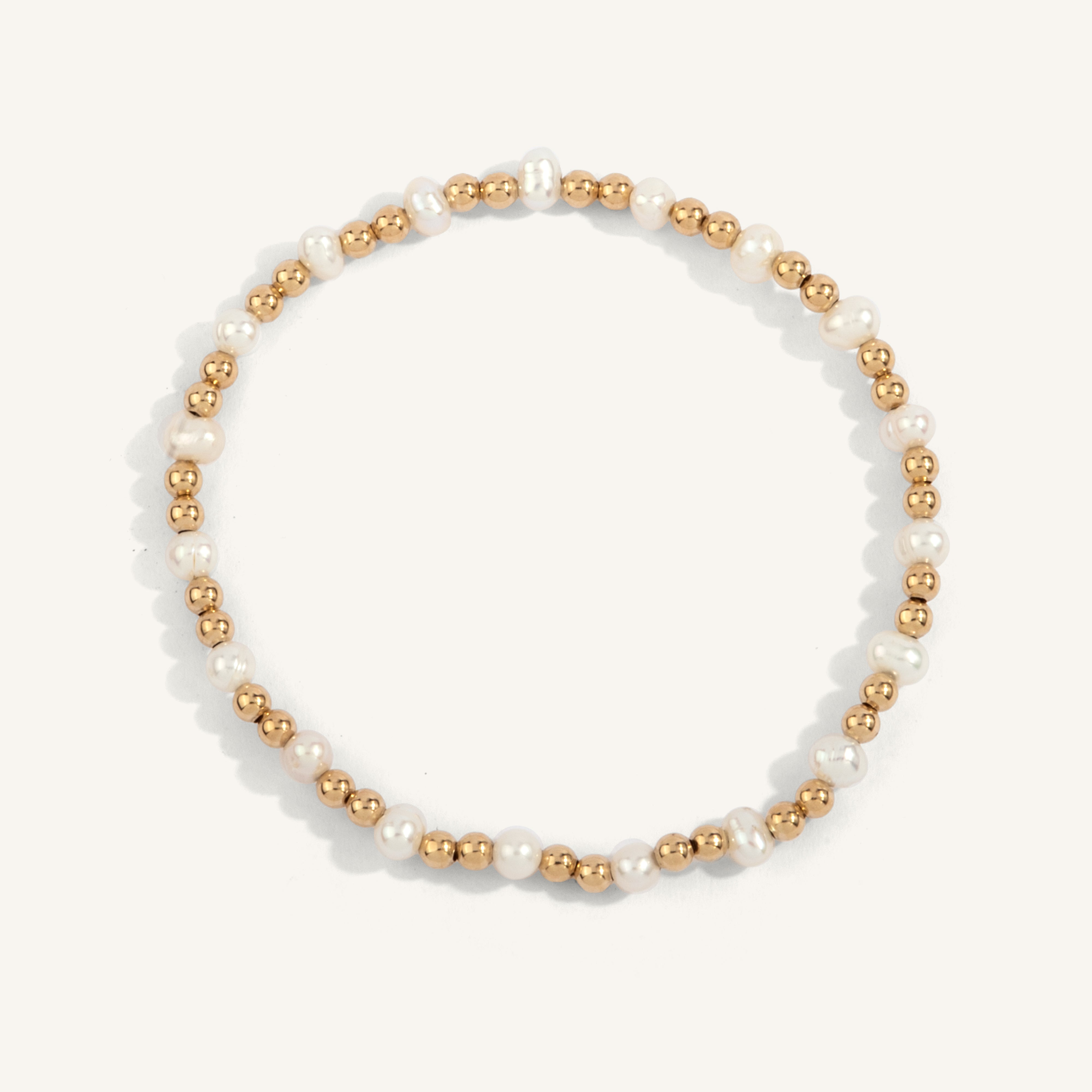 14kt Gold Filled with Pearl Shine Bright Remix Bead Bracelet - 4MM