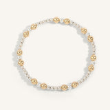 14kt Gold Filled & Sterling Silver Shine Bright Two Tone Bead Bracelet - 3MM & 4MM & 5MM