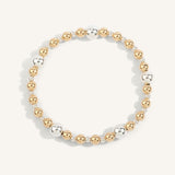 14kt Gold Filled & Sterling Silver Shine Bright Two Tone Bead Bracelet - 3MM & 5MM & 7MM
