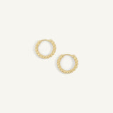 14kt Gold Plated Bead 8MM Hoop Earrings