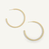 Vermeil Gold Plated Bead 18MM Hoop Earrings